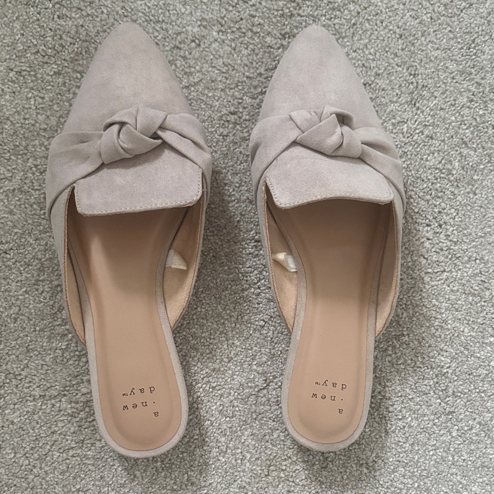 a new day Taupe Suede Knot Mules